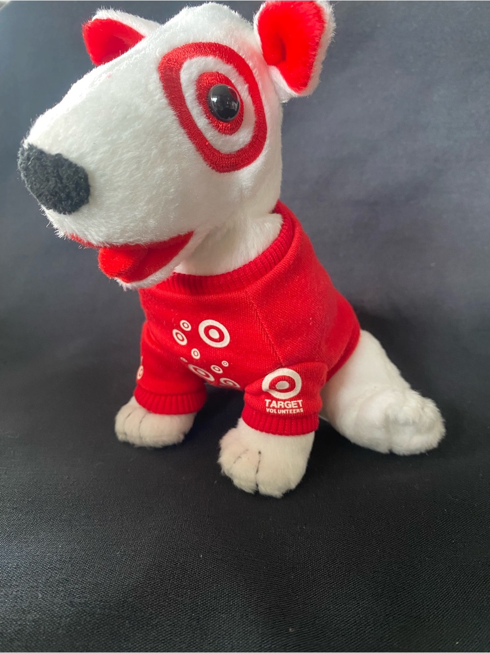 Target Plush Bullseye Dog Toy in Red and White Sweater